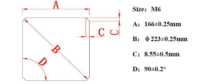 166mmx166mm M6 solar wafer